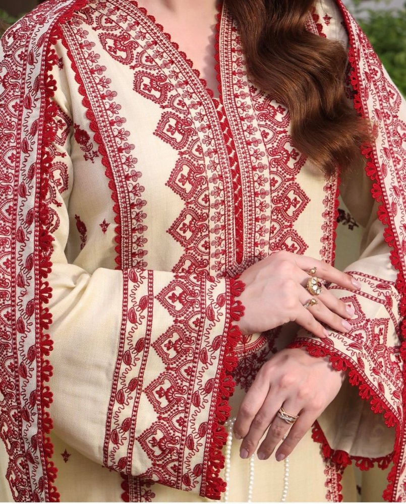 Lawn - 3PC Embroidered Shirt with Cotton Net Viscose Dupatta - 5140 - Sapphire Studios