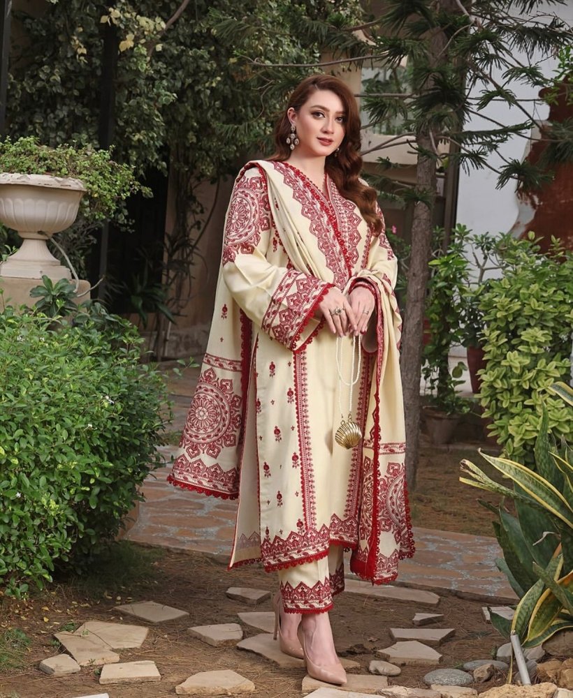 Lawn - 3PC Embroidered Shirt with Cotton Net Viscose Dupatta - 5140 - Sapphire Studios