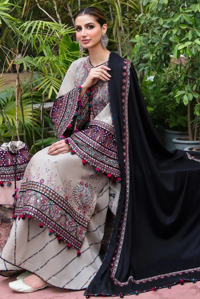Lawn - 3PC Embroidered Shirt With Cotton Net Viscose Embroidered Dupatta - 5122 - Sapphire Studios