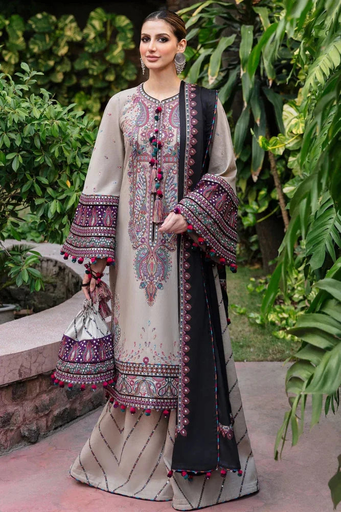 Lawn - 3PC Embroidered Shirt With Cotton Net Viscose Embroidered Dupatta - 5122 - Sapphire Studios
