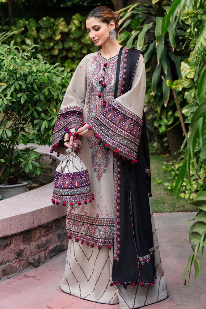 Lawn - 3PC Embroidered Shirt With Cotton Net Viscose Embroidered Dupatta - 5122 - Sapphire Studios