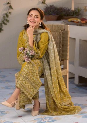 Lawn - 3PC Embroidered Shirt with Digital Printed Jacquard Dupatta - 1324 - Sapphire Studios