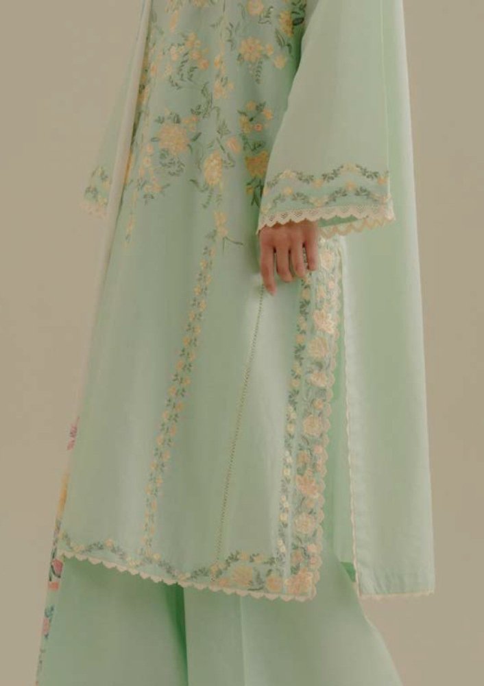 Lawn - 3PC Embroidered Shirt with Digital Printed Jacquard Dupatta - 1395 - Sapphire Studios