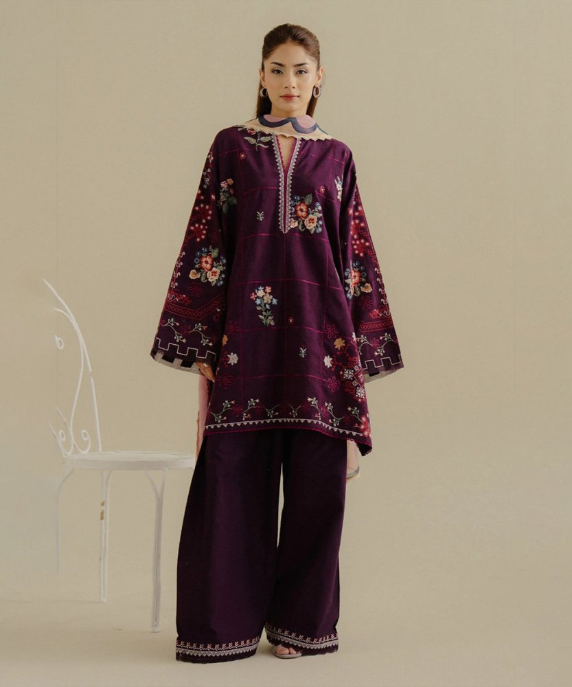 Lawn - 3PC Embroidered Shirt with Digital Printed Jacquard Dupatta - 1406 - Sapphire Studios