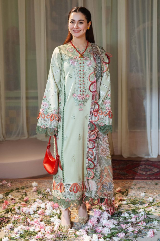 Lawn - 3PC Embroidered Shirt with Digital Printed Jacquard Dupatta - 1428 - Sapphire Studios