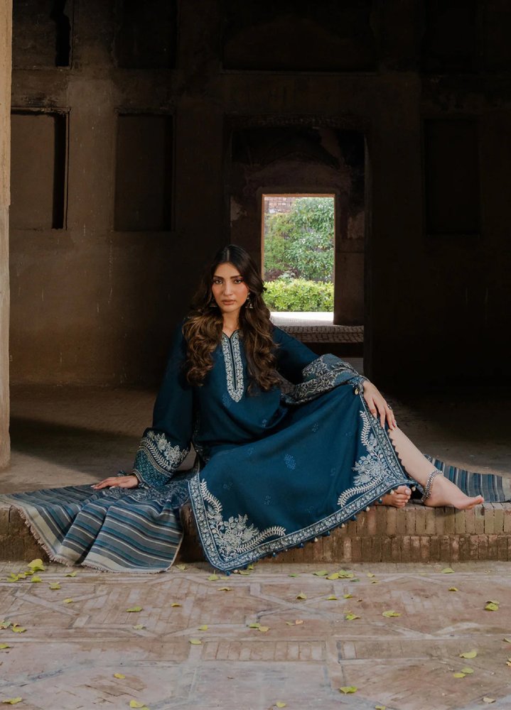 Lawn - 3PC Embroidered Shirt with Digital Printed Jacquard Dupatta - 5055 - Sapphire Studios