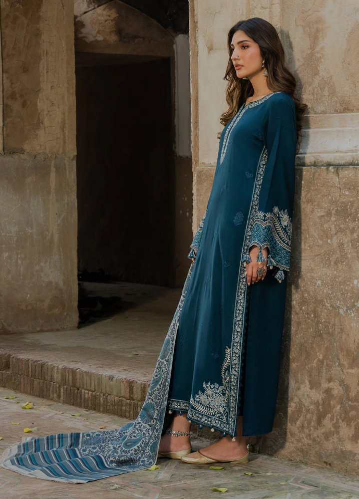 Lawn - 3PC Embroidered Shirt with Digital Printed Jacquard Dupatta - 5055 - Sapphire Studios