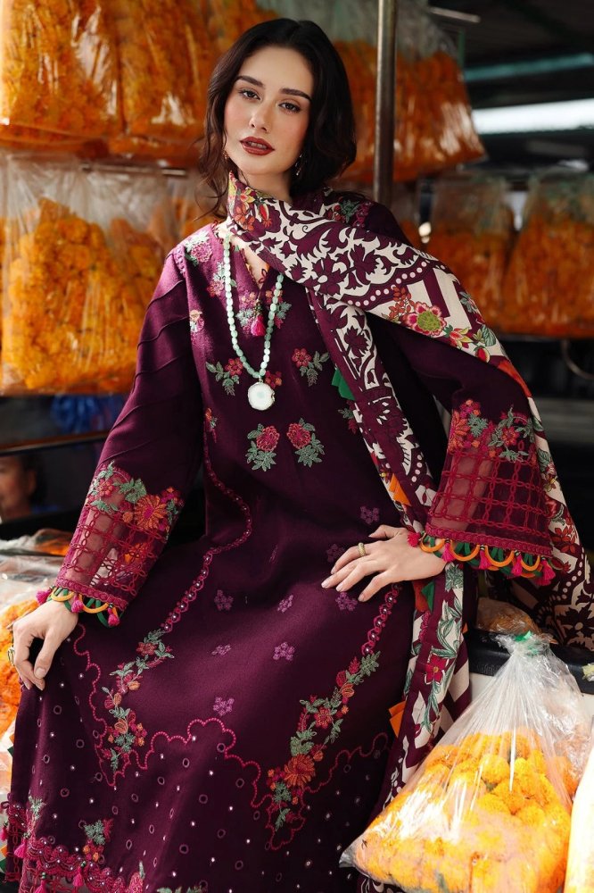 Lawn - 3PC Embroidered Shirt with Digital Printed Jacquard Dupatta - 5059 - Sapphire Studios