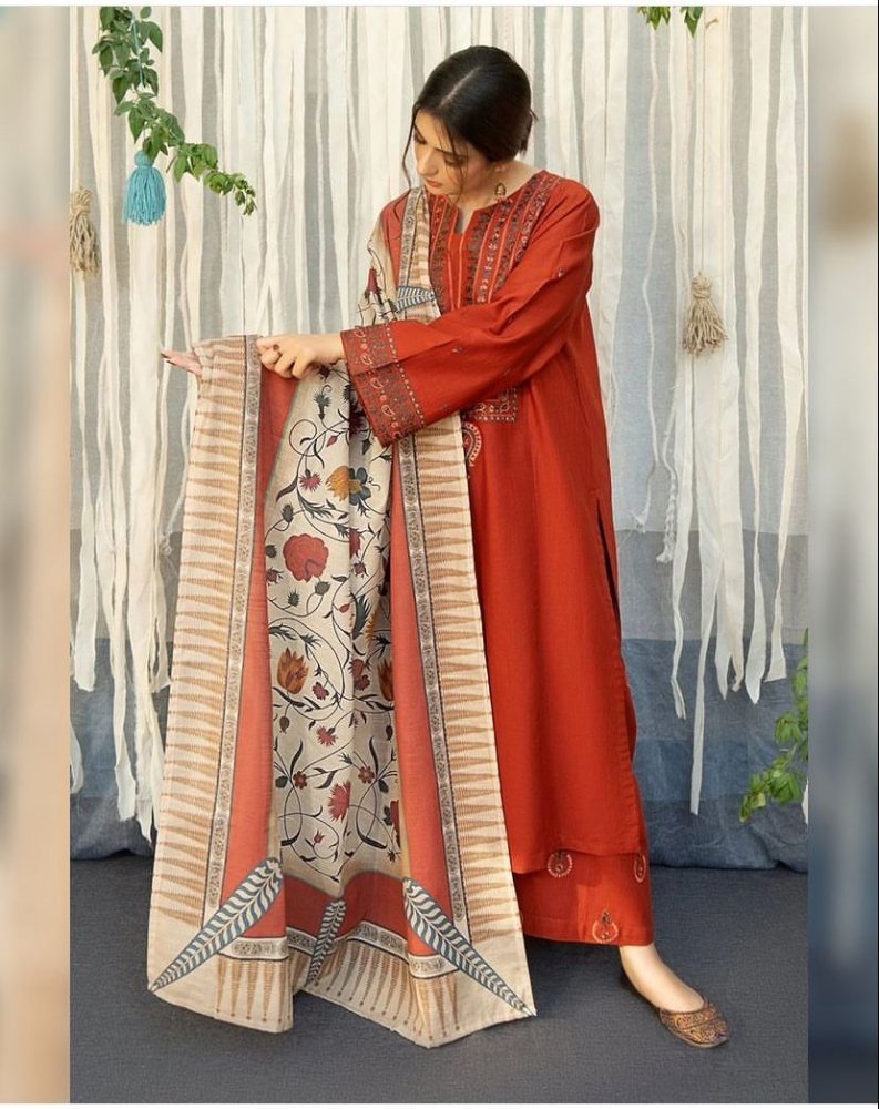 Lawn 3PC Embroidered Shirt with Digital Printed Jacquard Dupatta - 5184 - Sapphire Studios
