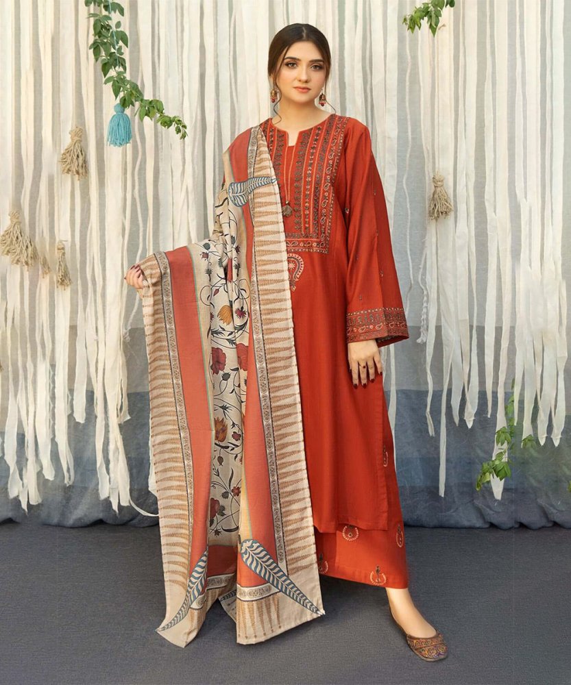 Lawn 3PC Embroidered Shirt with Digital Printed Jacquard Dupatta - 5184 - Sapphire Studios