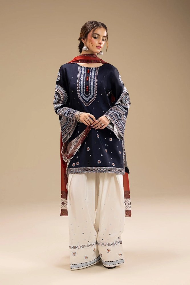 Lawn 3PC Embroidered Shirt with Digital Printed Jacquard Dupatta - 5214 - Sapphire Studios