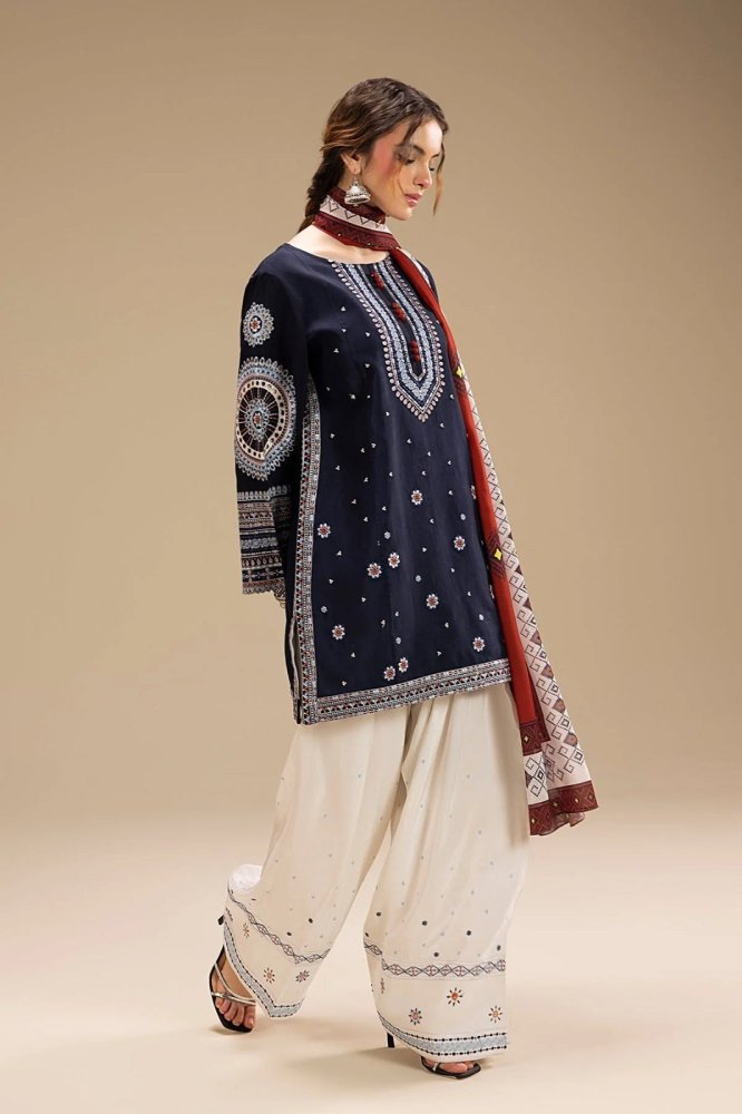 Lawn 3PC Embroidered Shirt with Digital Printed Jacquard Dupatta - 5214 - Sapphire Studios