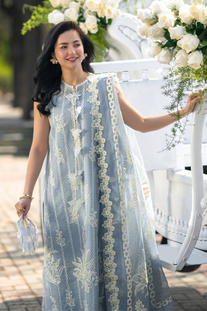 Lawn - 3PC Embroidered Shirt With Digital Printed Jacquard Dupatta - 5309 - Sapphire Studios