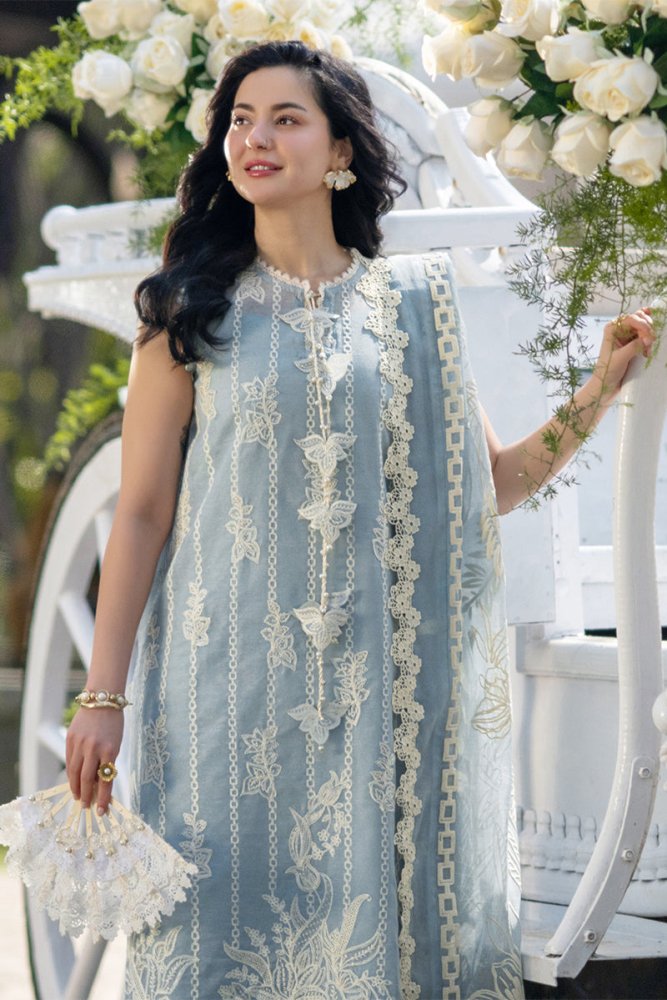 Lawn - 3PC Embroidered Shirt With Digital Printed Jacquard Dupatta - 5309 - Sapphire Studios