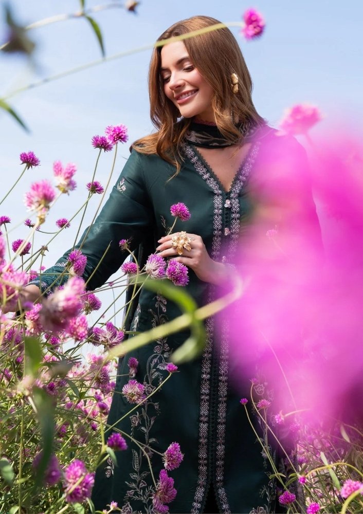 Lawn - 3PC Embroidered Shirt With Digital Printed Jacquard Dupatta - 5330 - Sapphire Studios