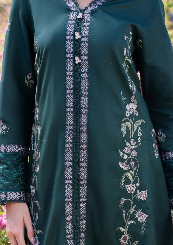 Lawn - 3PC Embroidered Shirt With Digital Printed Jacquard Dupatta - 5330 - Sapphire Studios