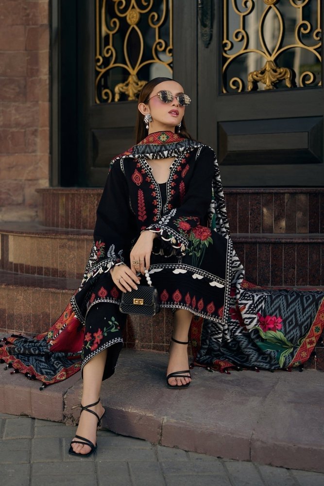 Lawn - 3PC Embroidered Shirt With Digital Printed Jauqard Dupatta - 5087 - Sapphire Studios
