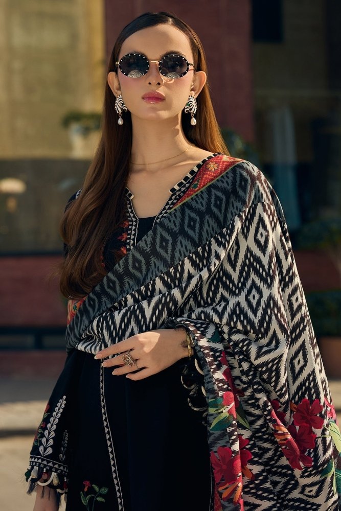 Lawn - 3PC Embroidered Shirt With Digital Printed Jauqard Dupatta - 5087 - Sapphire Studios