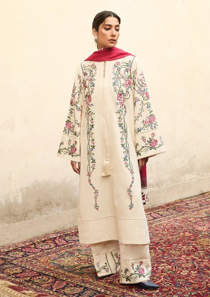 Lawn - 3PC Embroidered Shirt With Digital Printed Jauqard Dupatta - 5097 - Sapphire Studios
