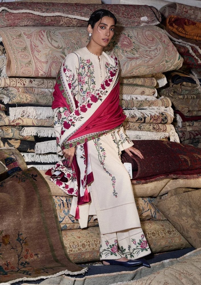 Lawn - 3PC Embroidered Shirt With Digital Printed Jauqard Dupatta - 5097 - Sapphire Studios