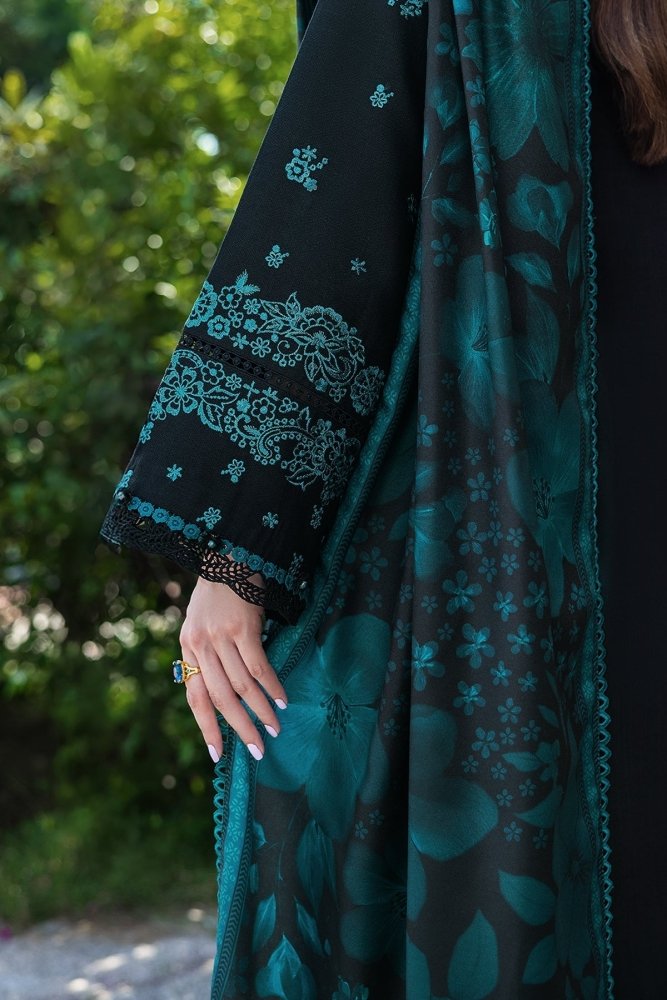 Lawn - 3PC Embroidered Shirt with Digital Printed Jauqard Dupatta - 5098 - Sapphire Studios