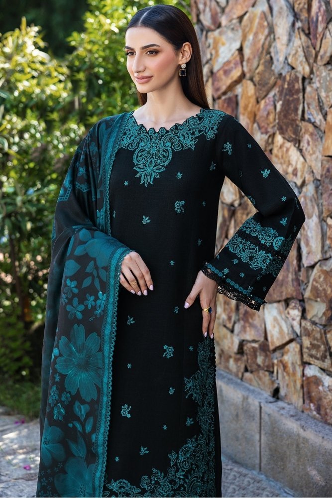Lawn - 3PC Embroidered Shirt with Digital Printed Jauqard Dupatta - 5098 - Sapphire Studios