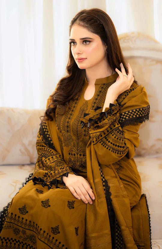 Lawn - 3PC Embroidered Shirt with Embroidered Cotton Net Dupatta - 5106 - Sapphire Studios