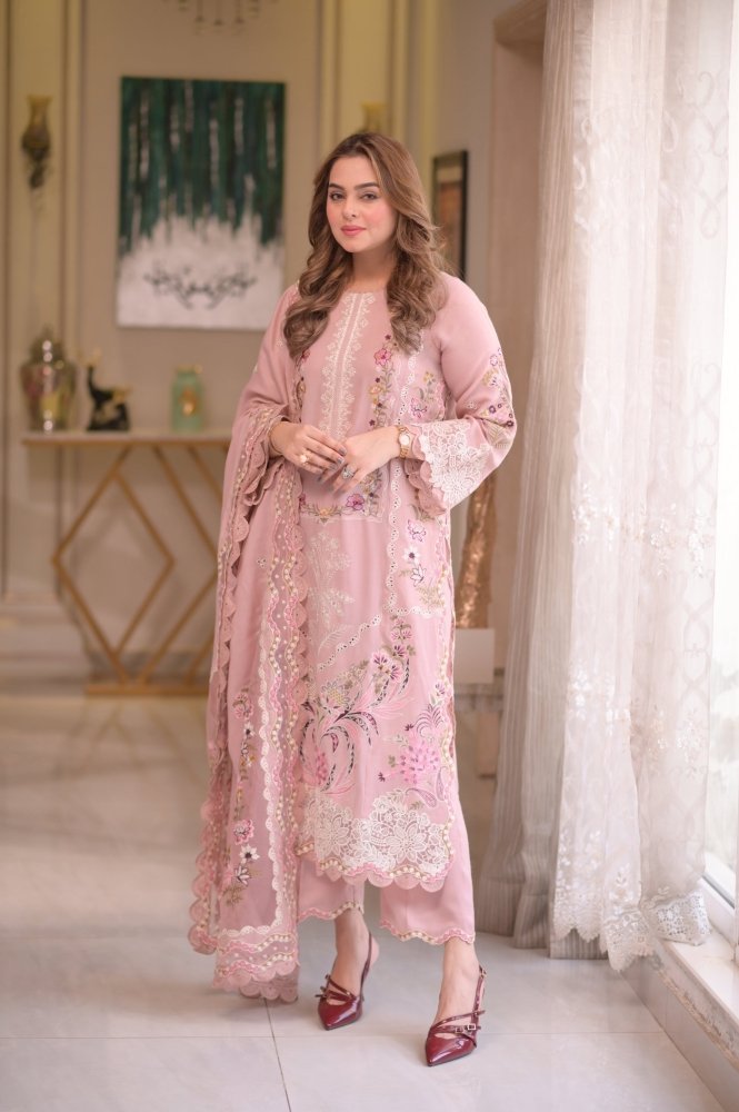 Lawn - 3PC Embroidered Shirt With Embroidered Cotton Viscose Dupatta - 5107 - Sapphire Studios