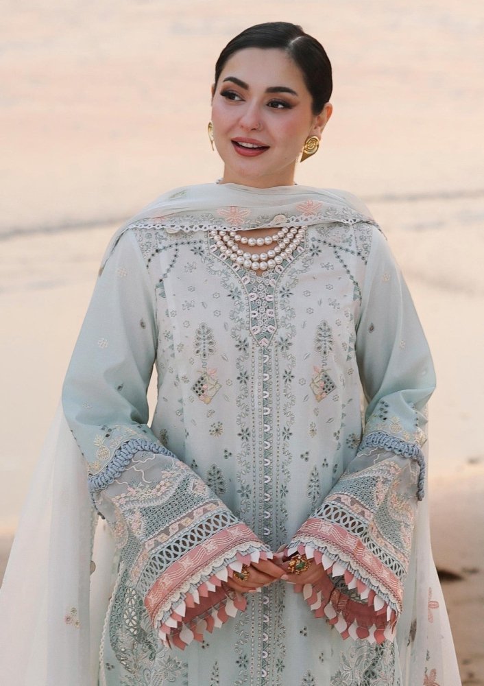 Lawn - 3PC Embroidered Shirt With Khadi Net Embroidered Dupatta - 5220 - Sapphire Studios