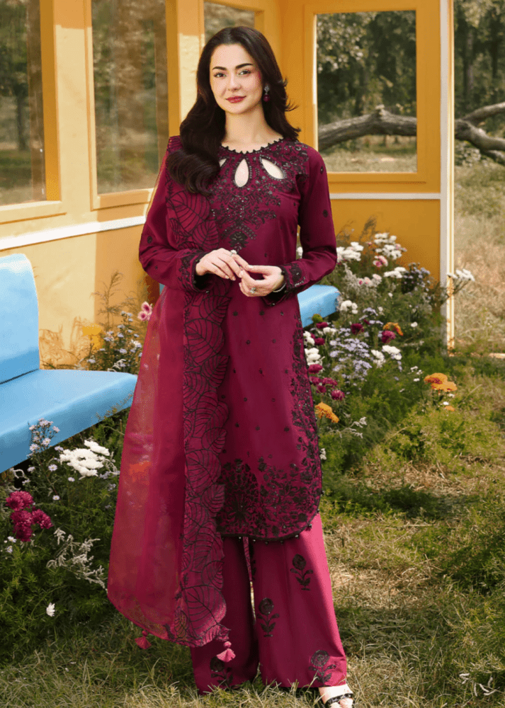 Lawn - 3PC Embroidered Shirt With Khadi Net Embroidered Dupatta - 5273 - Sapphire Studios