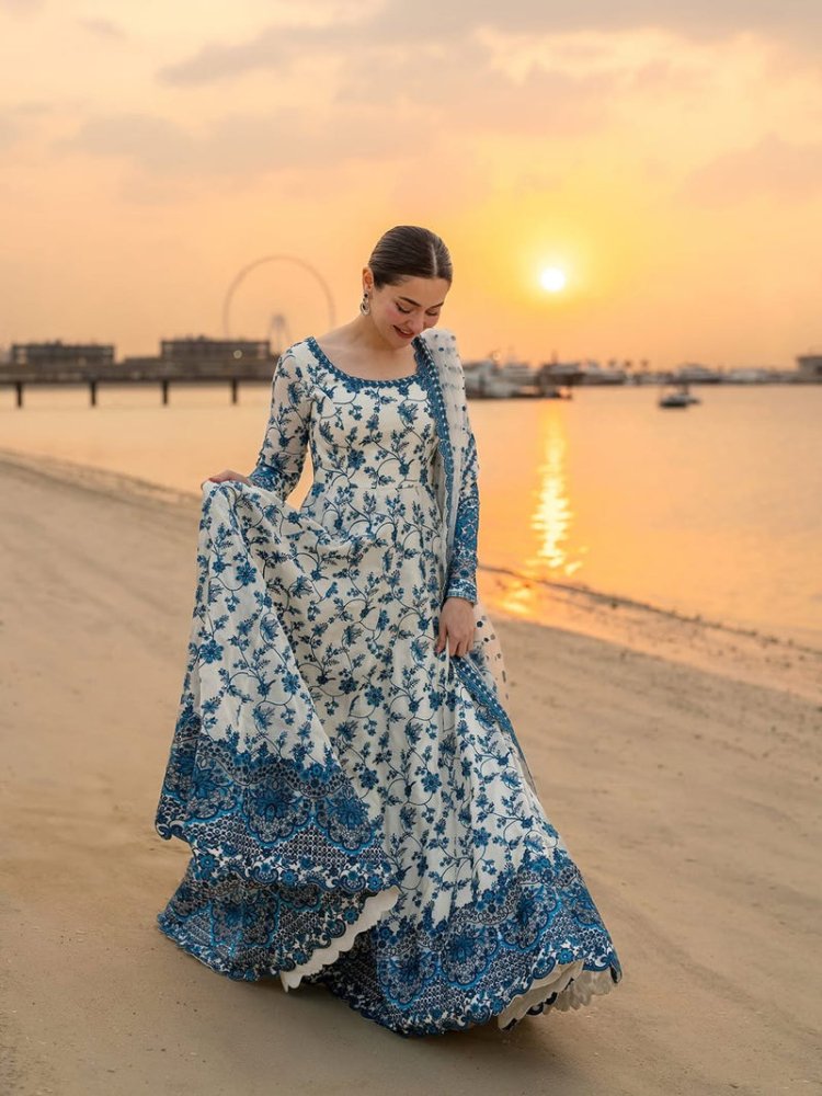 Lawn - 3PC Embroidered Shirt With Khadi Net Embroidered Dupatta - 5276 - Sapphire Studios