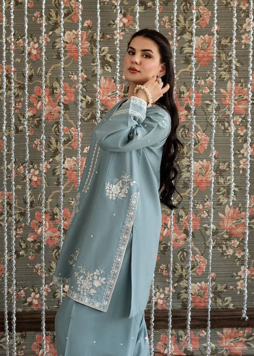 Lawn - 3PC Embroidered Shirt With Khadi Net Embroidered Dupatta - 5313 - Sapphire Studios