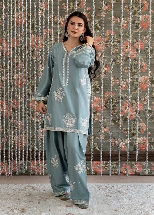 Lawn - 3PC Embroidered Shirt With Khadi Net Embroidered Dupatta - 5313 - Sapphire Studios