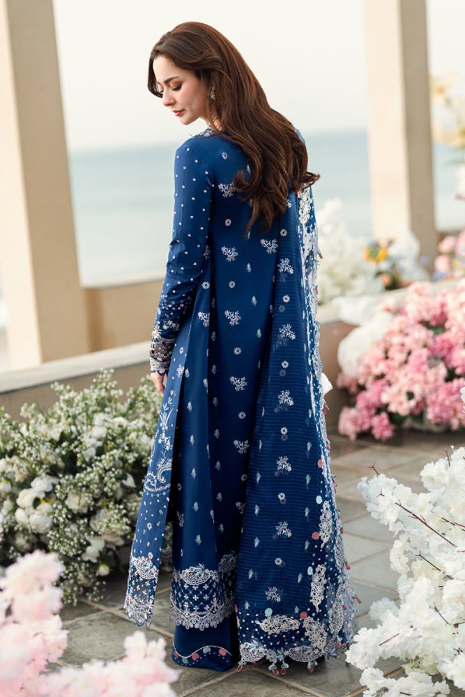 Lawn - 3PC Embroidered Shirt With Khadi Net Embroidered Dupatta - 5403 - Sapphire Studios