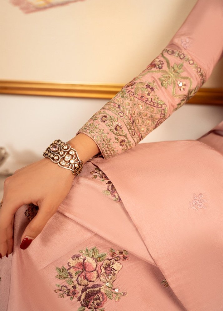 Lawn - 3PC Embroidered Shirt With Khadi Net Sequins Embroidered Dupatta - 5101 - Sapphire Studios