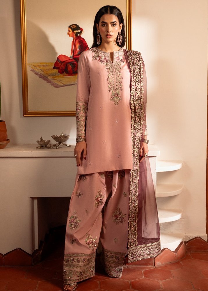 Lawn - 3PC Embroidered Shirt With Khadi Net Sequins Embroidered Dupatta - 5101 - Sapphire Studios