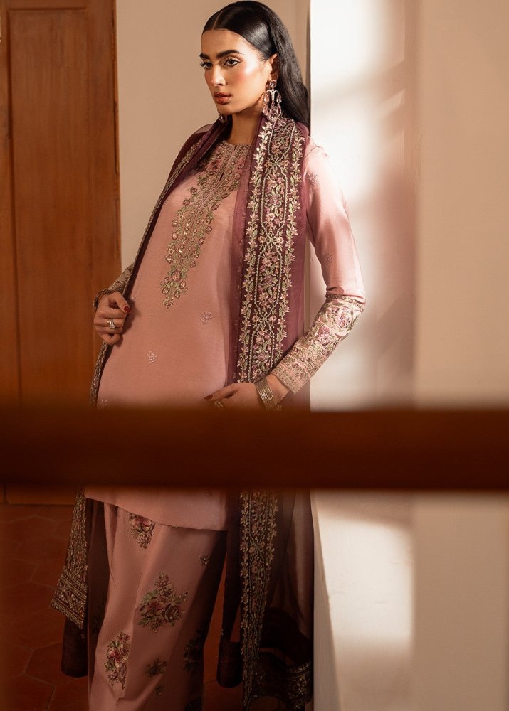 Lawn - 3PC Embroidered Shirt With Khadi Net Sequins Embroidered Dupatta - 5101 - Sapphire Studios