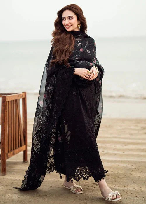 Lawn - 3PC Embroidered Shirt with Organza Digital Printed Dupatta - 1378 - Sapphire Studios