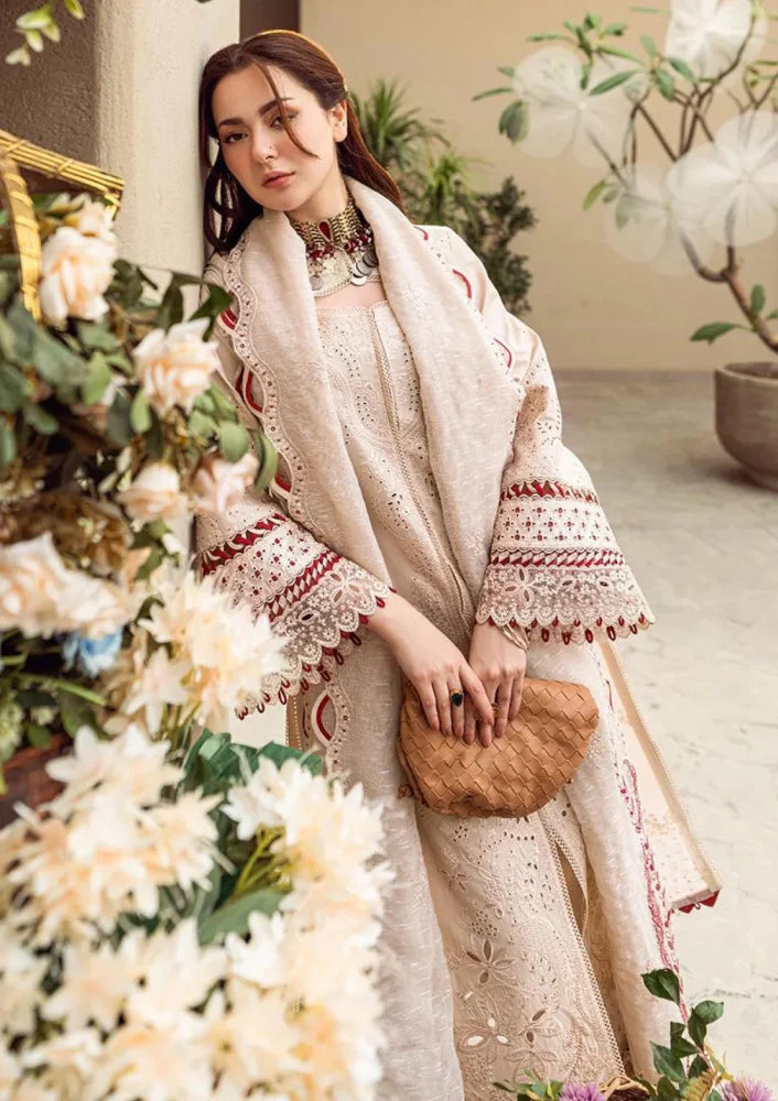 Lawn - 3PC Embroidered Shirt with Organza Embroidered Dupatta - 1357 - Sapphire Studios