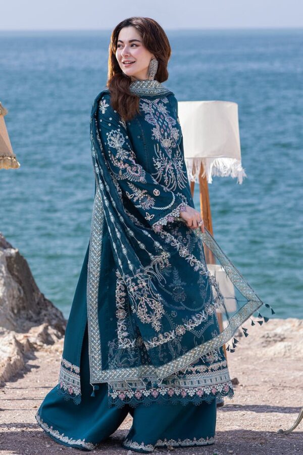 Lawn - 3PC Embroidered Shirt with Organza Embroidered Dupatta - 5177 - Sapphire Studios