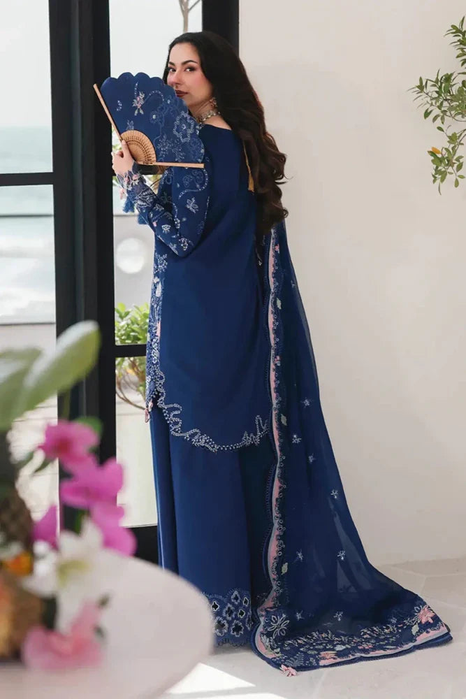 Lawn - 3PC Embroidered Shirt with Organza Embroidered Dupatta - 5222 - Sapphire Studios