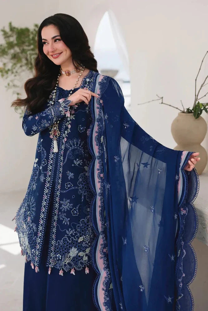 Lawn - 3PC Embroidered Shirt with Organza Embroidered Dupatta - 5222 - Sapphire Studios