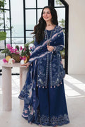 Lawn - 3PC Embroidered Shirt with Organza Embroidered Dupatta - 5222 - Sapphire Studios