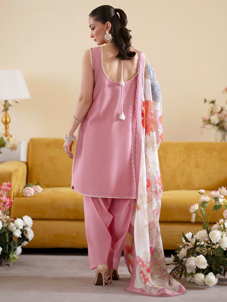 Lawn - 3PC Embroidered With Chiffon Digital Printed Dupatta - 5224 - Sapphire Studios