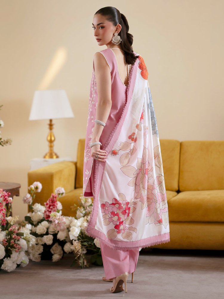 Lawn - 3PC Embroidered With Chiffon Digital Printed Dupatta - 5224 - Sapphire Studios