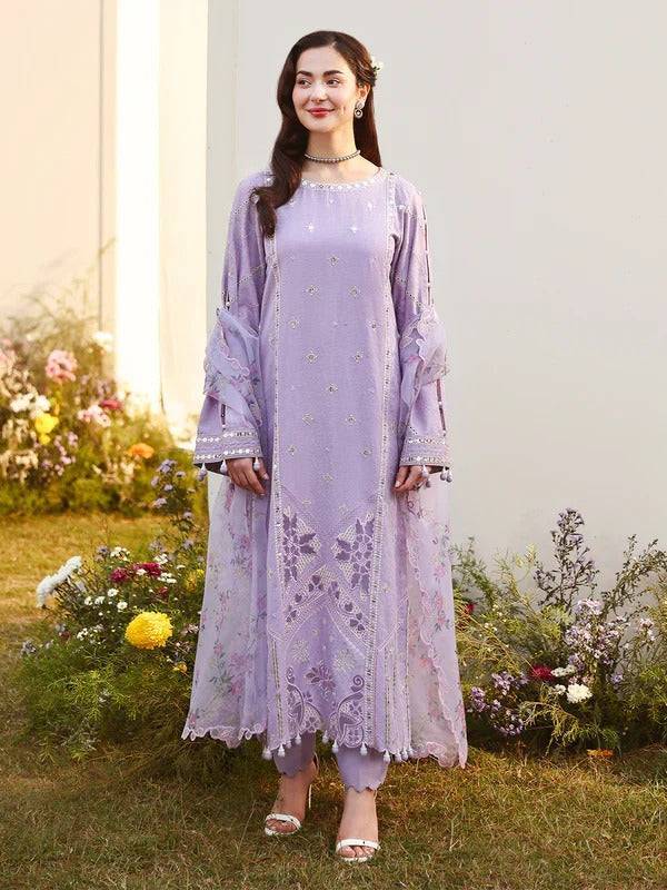 Lawn - 3PC Embroidered With Chiffon Digital Printed Dupatta - 5243 - Sapphire Studios