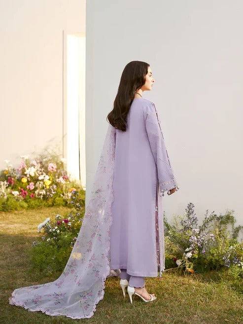 Lawn - 3PC Embroidered With Chiffon Digital Printed Dupatta - 5243 - Sapphire Studios