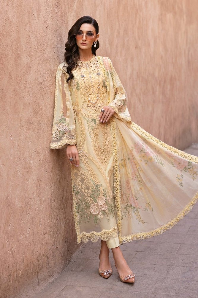 Lawn - 3PC Embroidered With Chiffon Digital Printed Dupatta - 5269 - Sapphire Studios