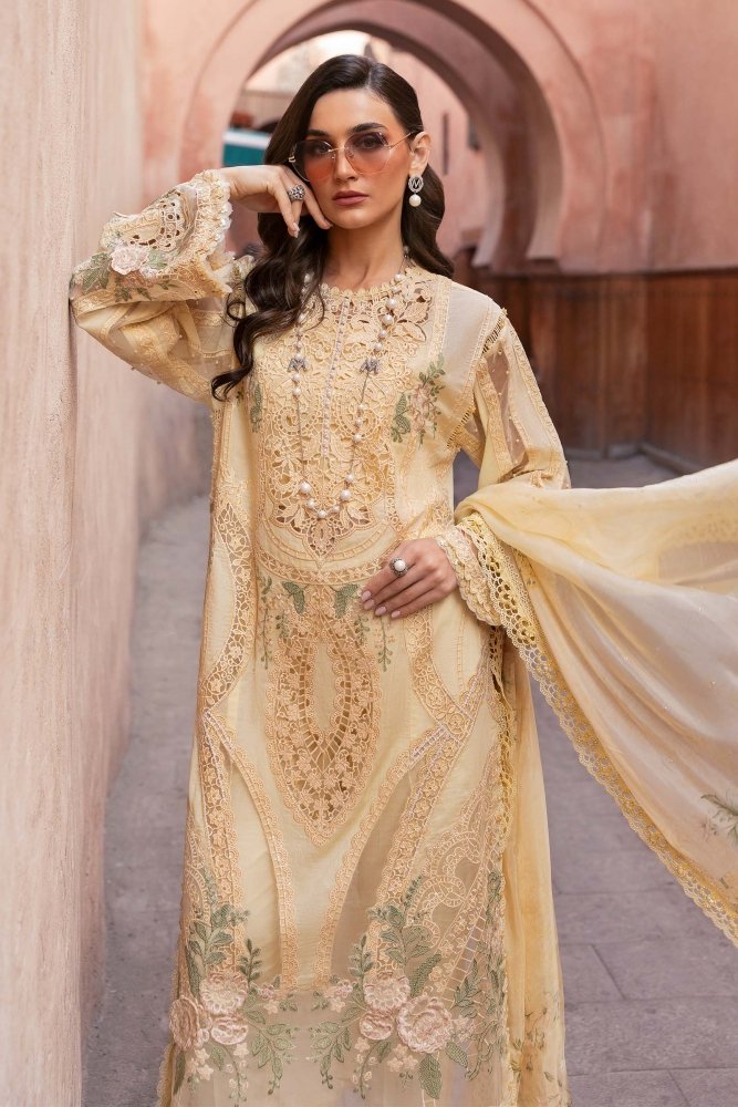 Lawn - 3PC Embroidered With Chiffon Digital Printed Dupatta - 5269 - Sapphire Studios