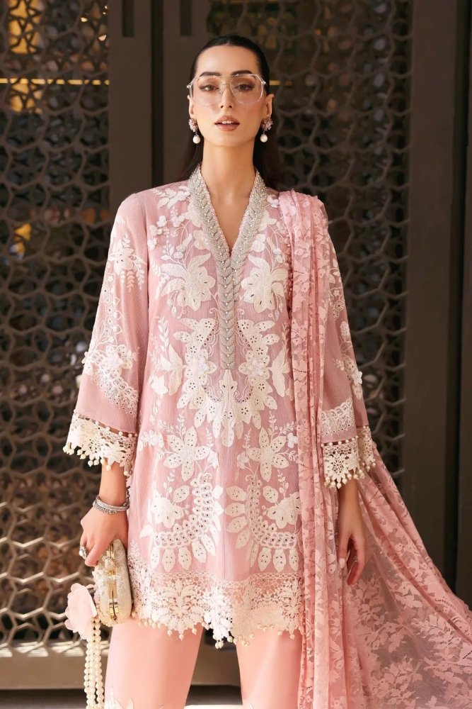Lawn - 3PC Embroidered With Chiffon Digital Printed Dupatta - 5277 - Sapphire Studios